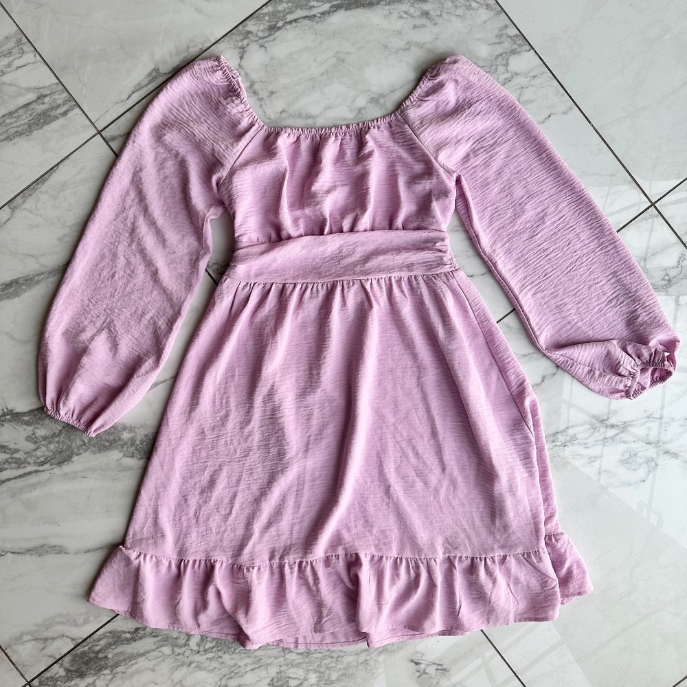 Tie Back Long Sleeve Dress